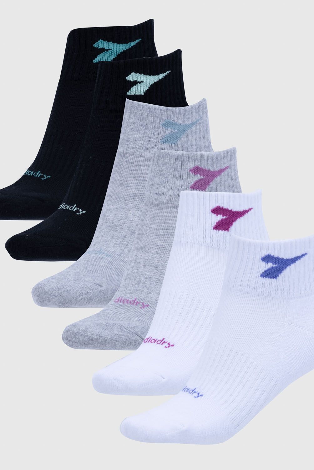 DIADORA - Pack De 6 Calcetines Cortos Deportivos Mujer Diadora