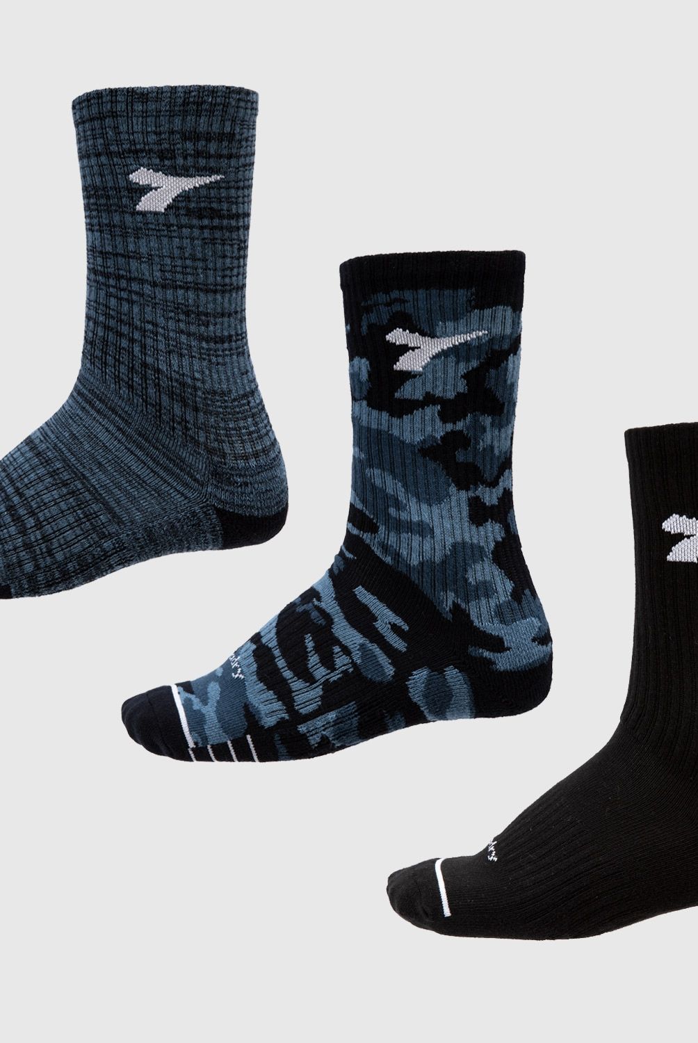 DIADORA - Pack De 3 Calcetines Largos Deportivos Hombre Diadora