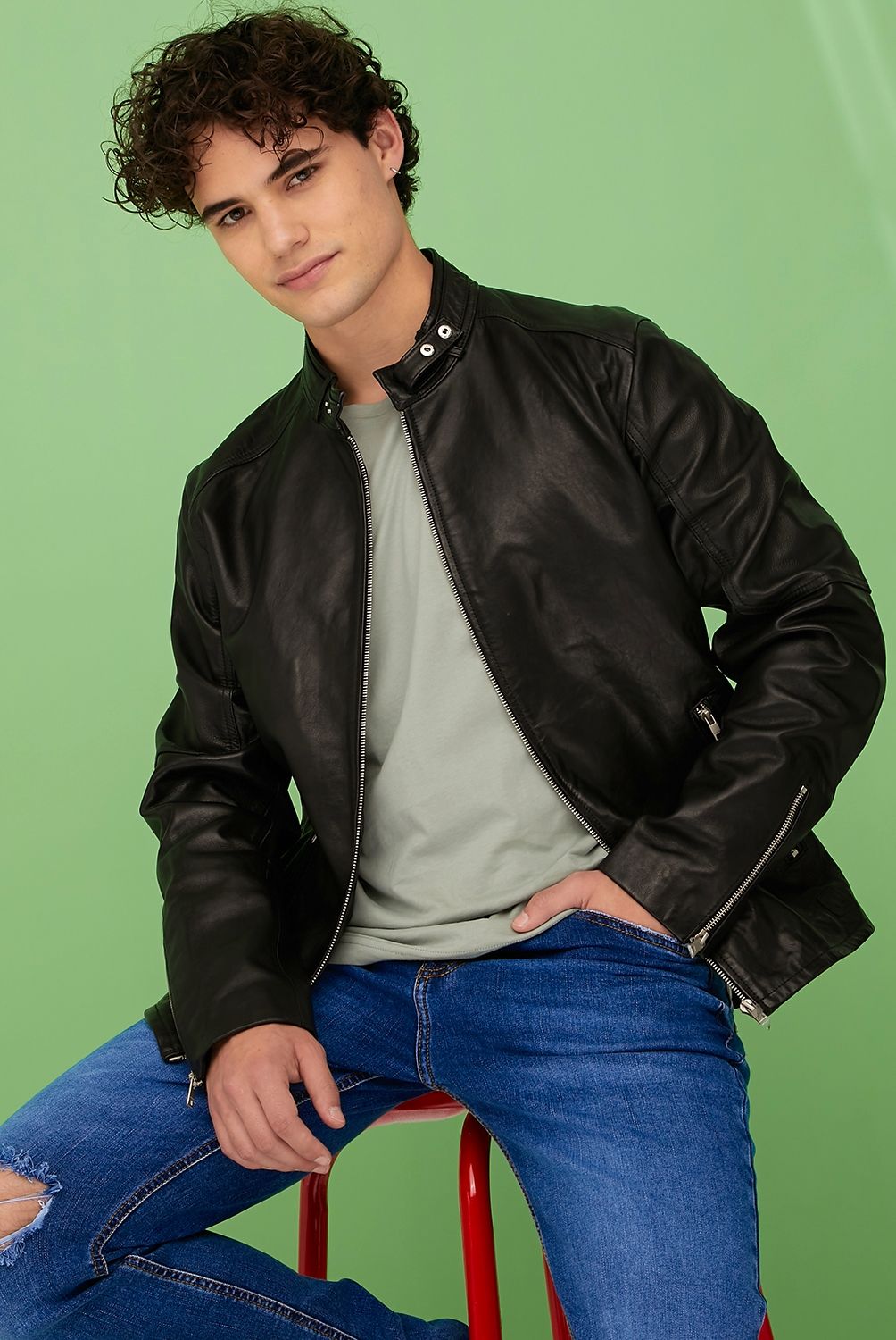 AMERICANINO - Chaqueta de Cuero Hombre