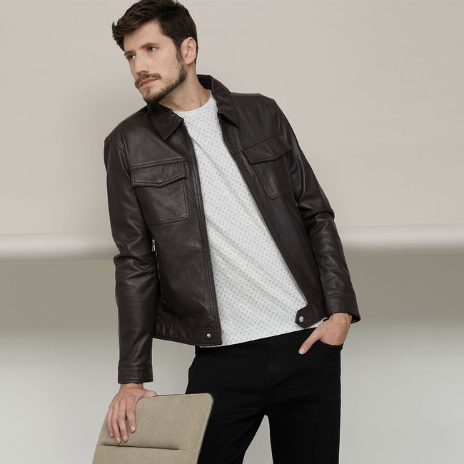 BASEMENT - Chaqueta Cuero Hombre