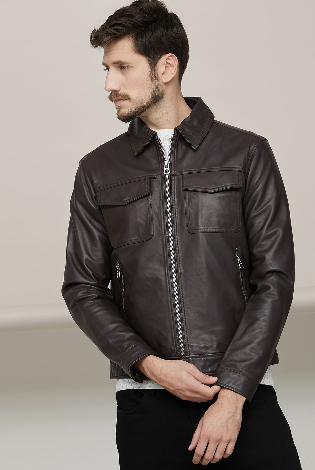 BASEMENT - Chaqueta Cuero Hombre