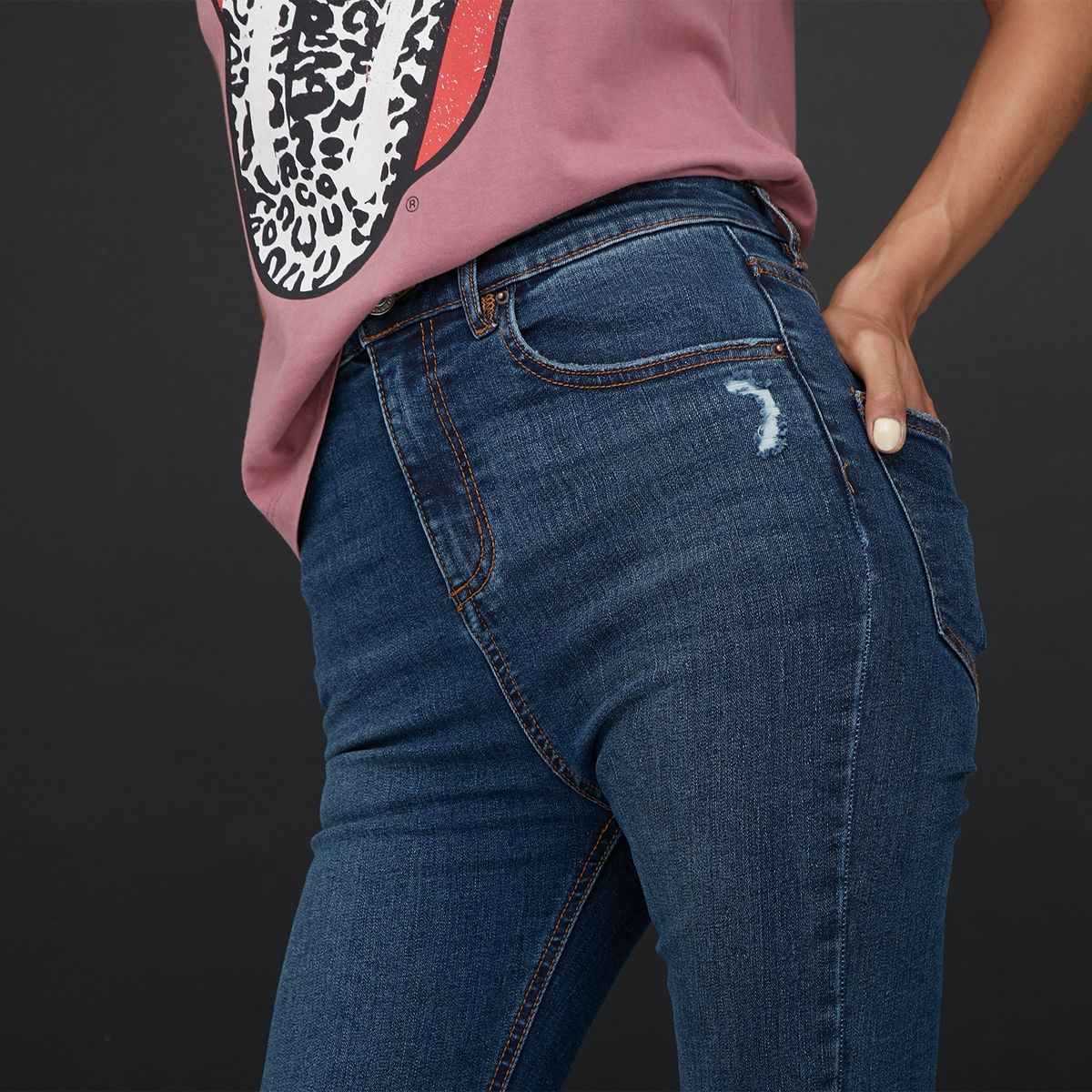 AMERICANINO - Jeans Skinny Súper Tiro Alto Mujer