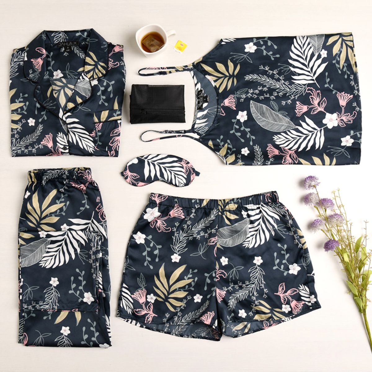 DAHLA - Dahla Set De Pijama 4 Piezas Mujer + Antifaz