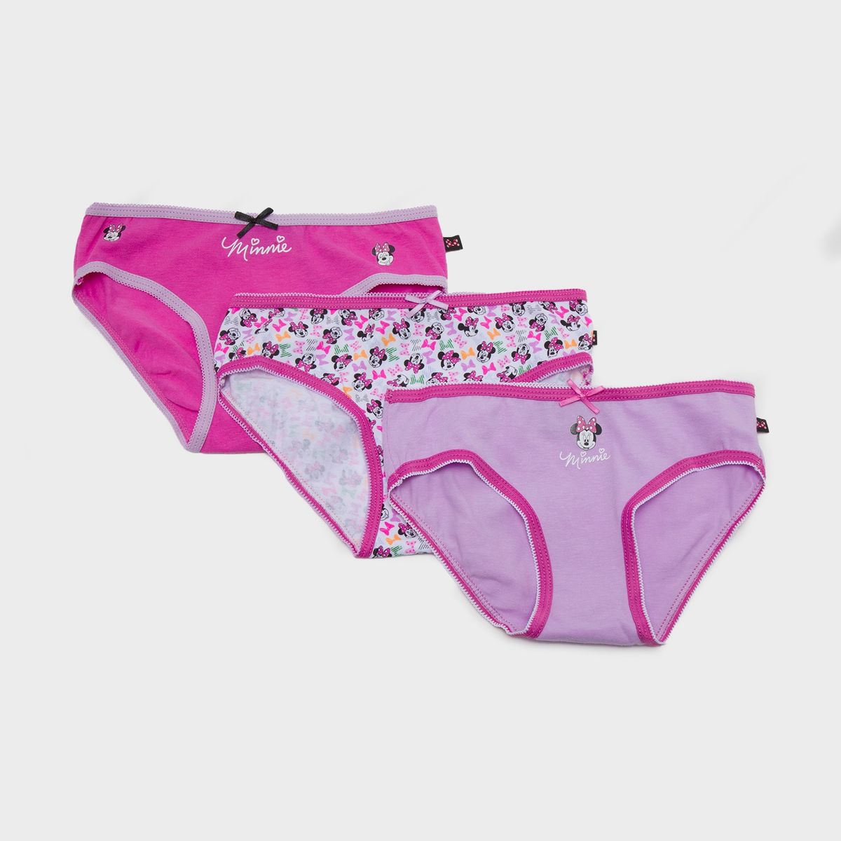 MINNIE - Calzones Pack de 3 unidades Minnie Algodón Niña