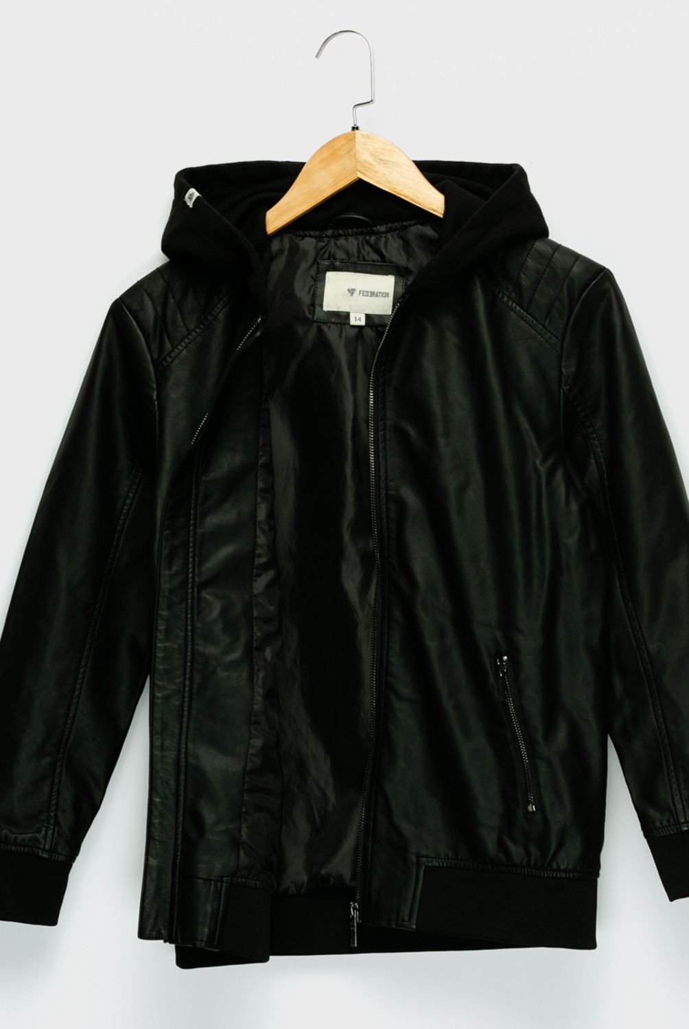 FEDERATION - Chaqueta Con capucha Cuero sintético Niño