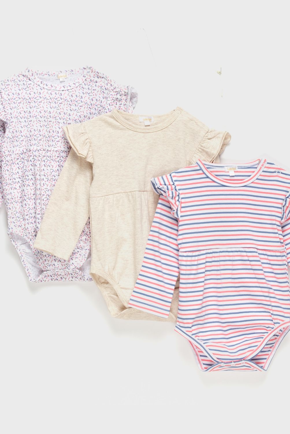 YAMP - Body Pack De 3 Unidades Algodón Bebé Niña