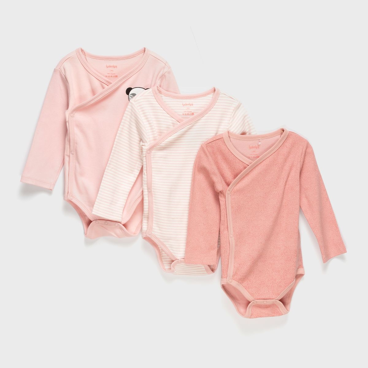 YAMP - Body Pack De 3 Unidades Algodón Bebé Niña