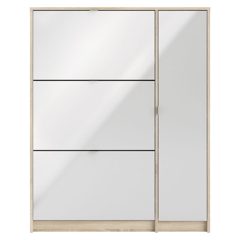 TVILUM - Zapatero Shoes 3 Cajones 1 Puerta Blanco/Roble Tvilum