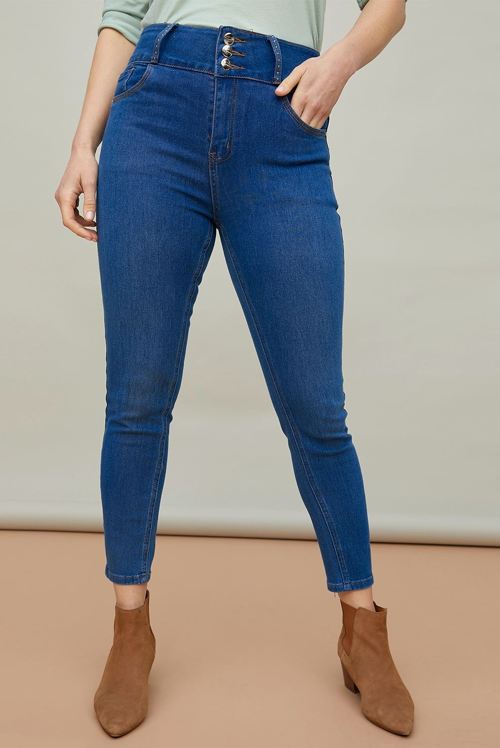 NEWPORT - Jeans Skinny Tiro Alto Mujer Newport