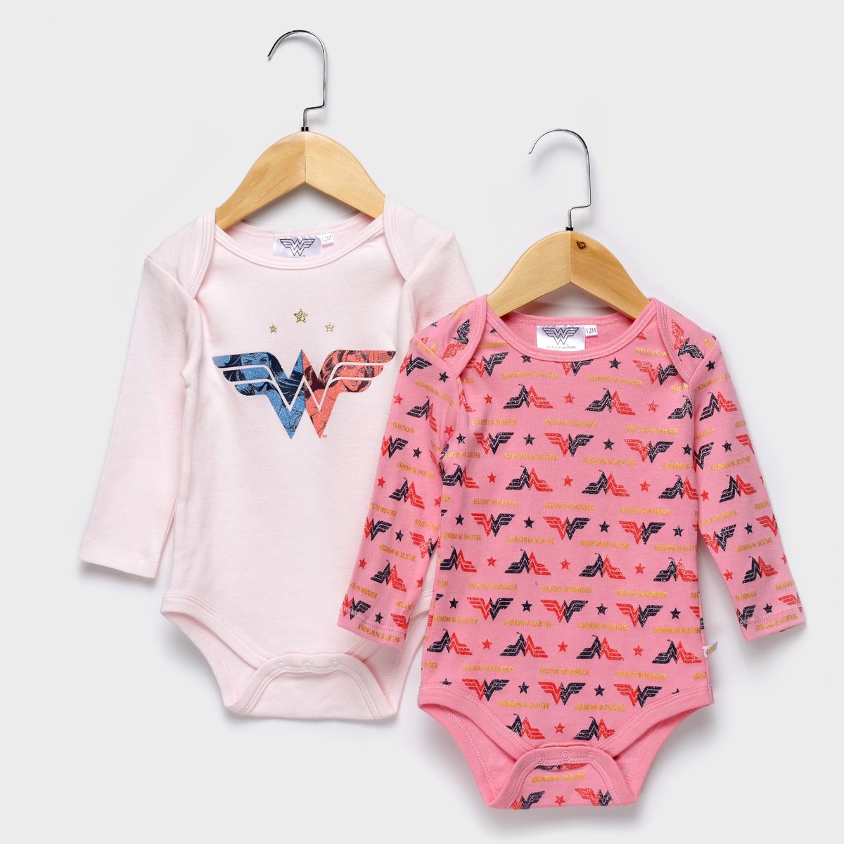 DC SUPER HERO GIRLS - Body Pack De 2 Unidades Algodón Bebé Niña
