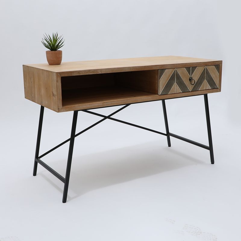 BASEMENT HOME - Escritorio Chevron Café Con Cajón Basement Home