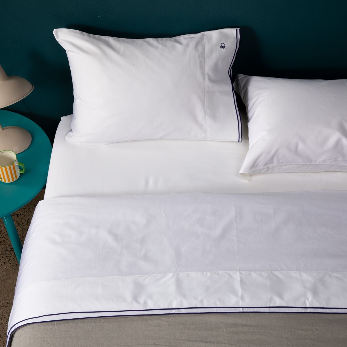 BENETTON - Juego De Sábanas 400 Hilos 100% Algodón Liso Benetton