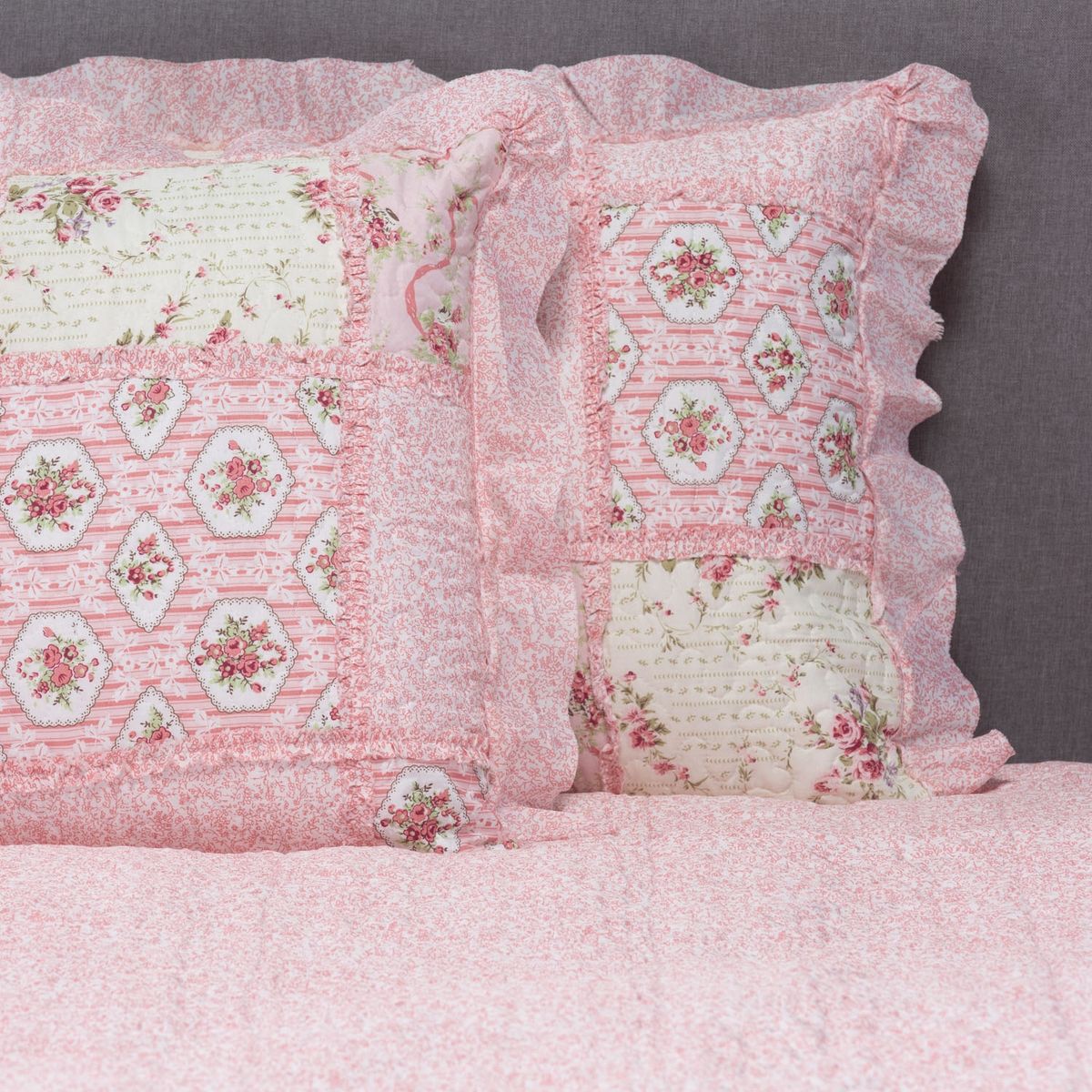 TEXTIL VIÑA - Cubrecama Patch Rosa