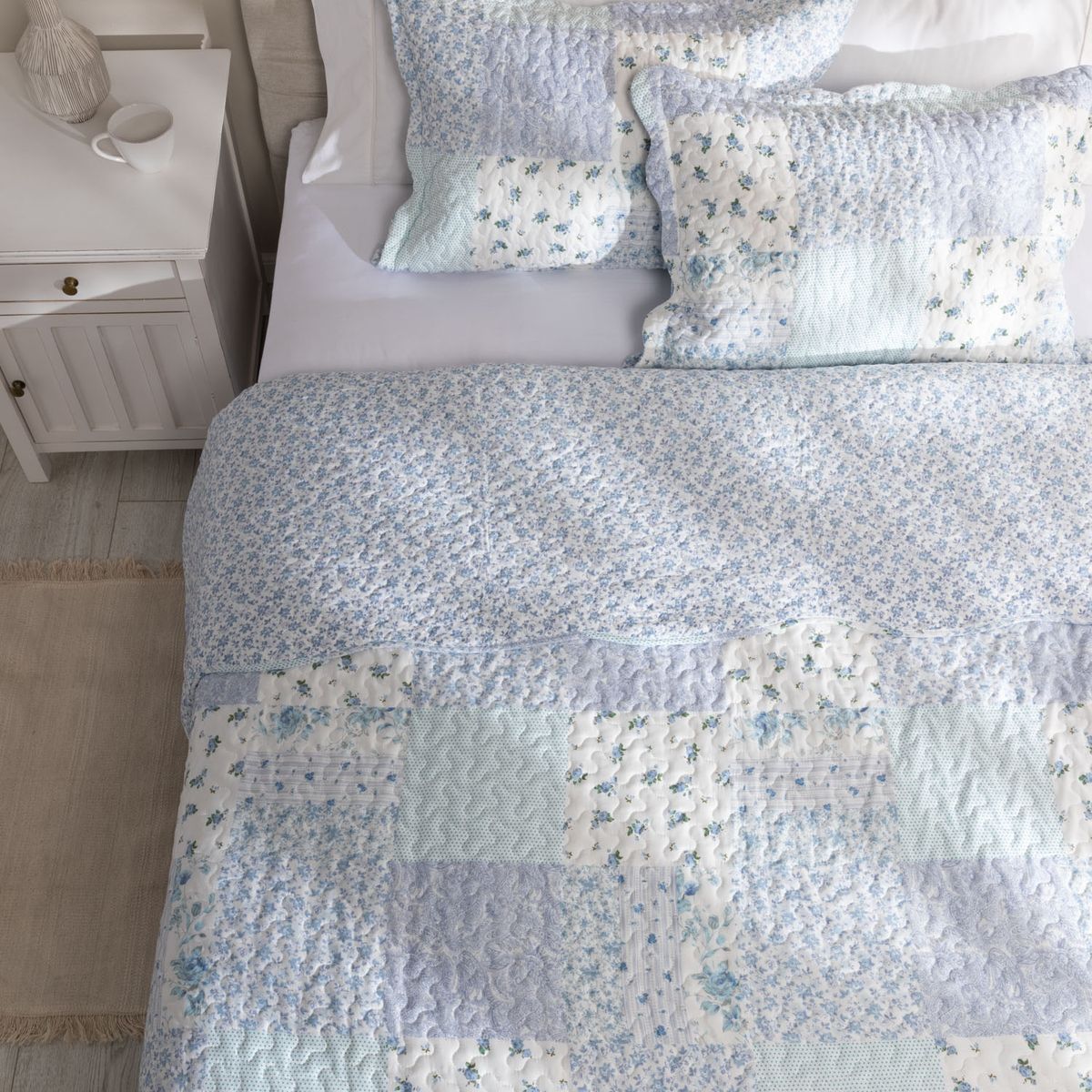 TEXTIL VIÑA - Cubrecama Patch Azul Textil Vina