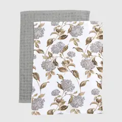 MICA - Pack De 2 Paños De Cocina Flores Rectangular Algodón