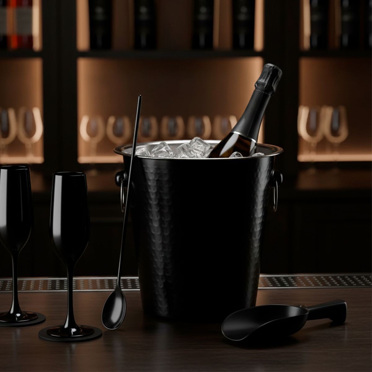 BASEMENT HOME - Balde Hielera Basement Home Acero Inoxidable Negro