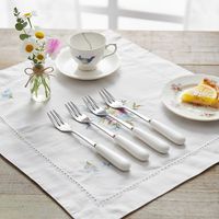 Set 4 Tenedores Postre Cerámica Blanca Toscana