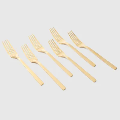 Imagen 2 del producto Set de 6 Tenedores Postre Dorado