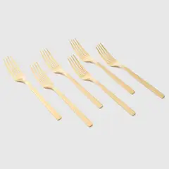 BASEMENT HOME - Set 6 Tenedores Postre Gold Dorado