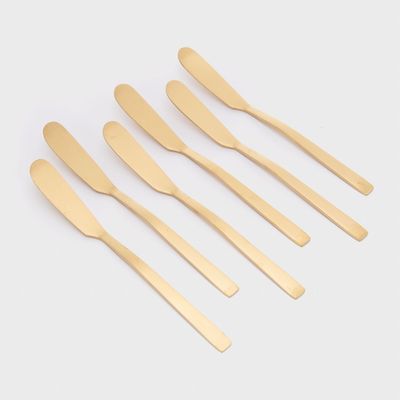 Imagen 2 del producto Set de Cuchillos para Untar Acero Inoxidable Dorado