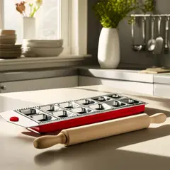 MICA - Set Molde Ravioles con Uslero de Madera