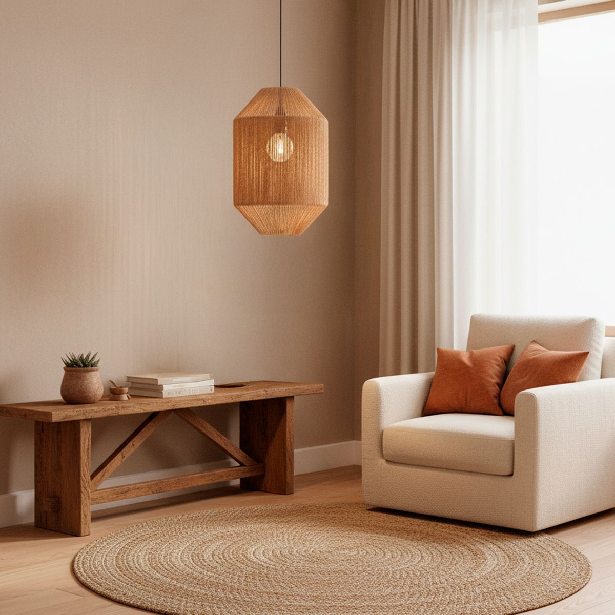 BASEMENT HOME - Lámpara Colgar Jute Basement Home