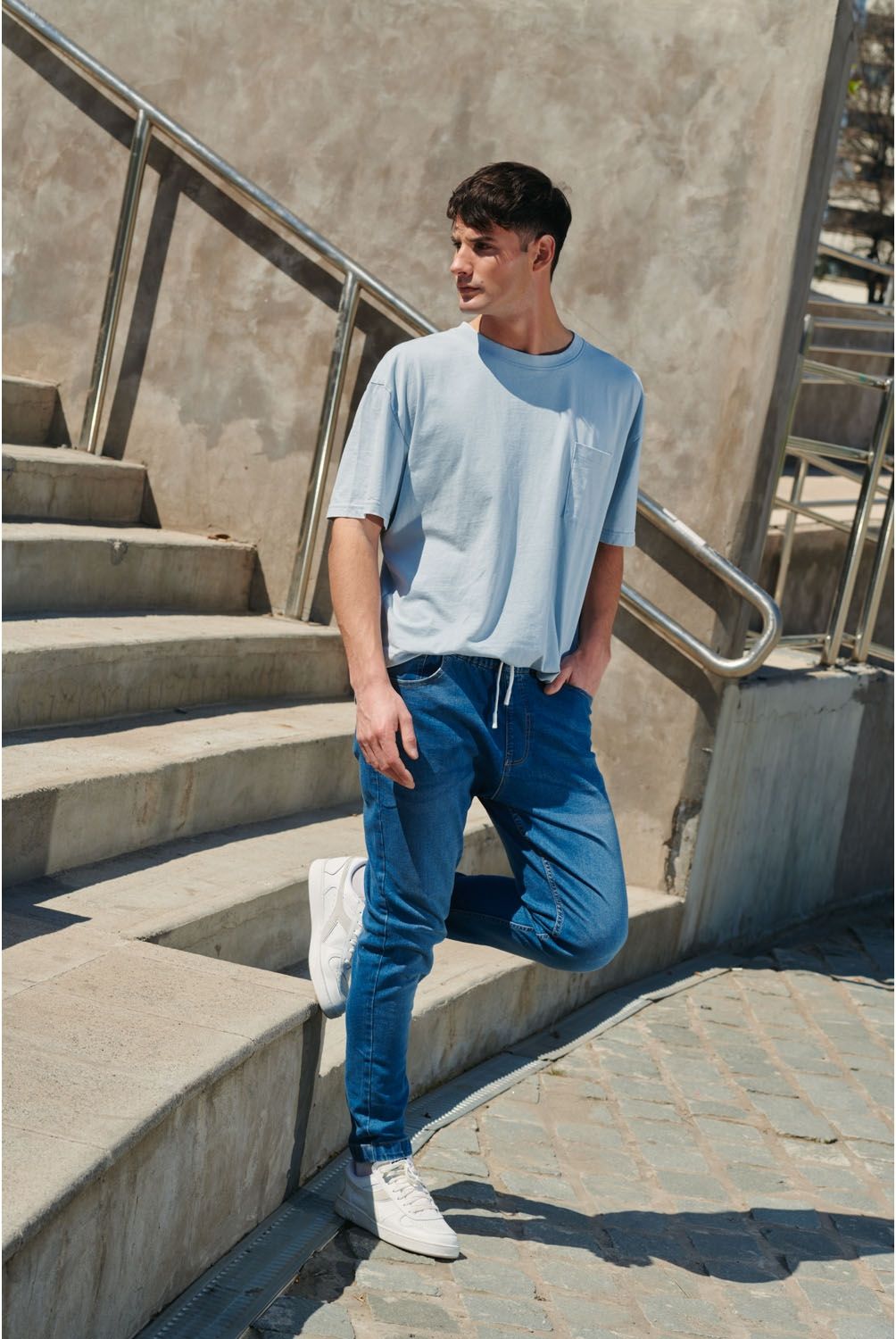 BEARCLIFF - Jeans Jogger Hombre Bearcliff Algodón Cintura Elástica