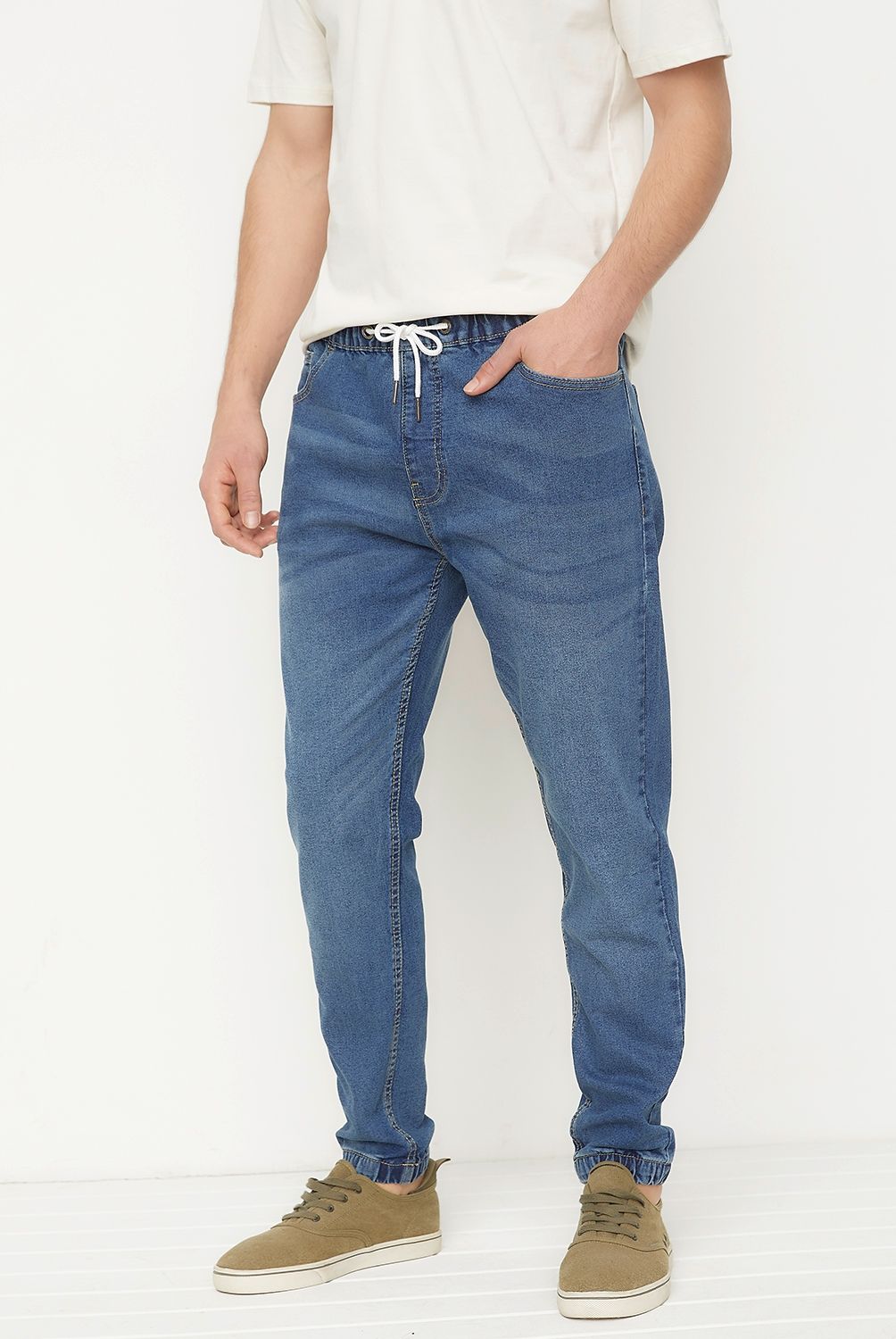 BEARCLIFF - Jeans Jogger Hombre Bearcliff Algodón Cintura Elástica