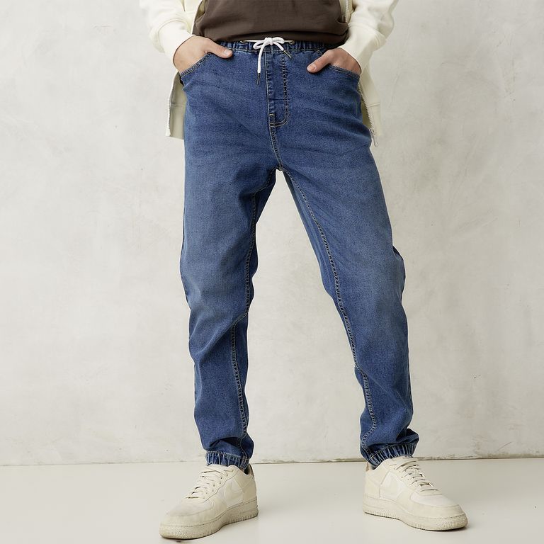 Jeans Jogger Hombre Algodón Cintura Elástica