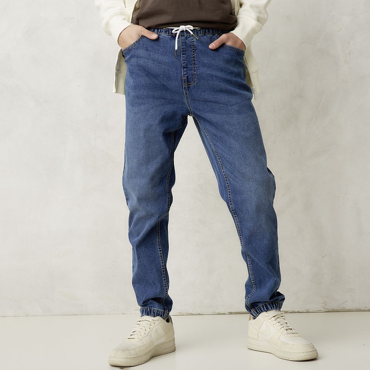 BEARCLIFF - Jeans Jogger Hombre Bearcliff Algodón Cintura Elástica