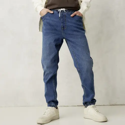 BEARCLIFF - Jeans Jogger Hombre Algodón Cintura Elástica
