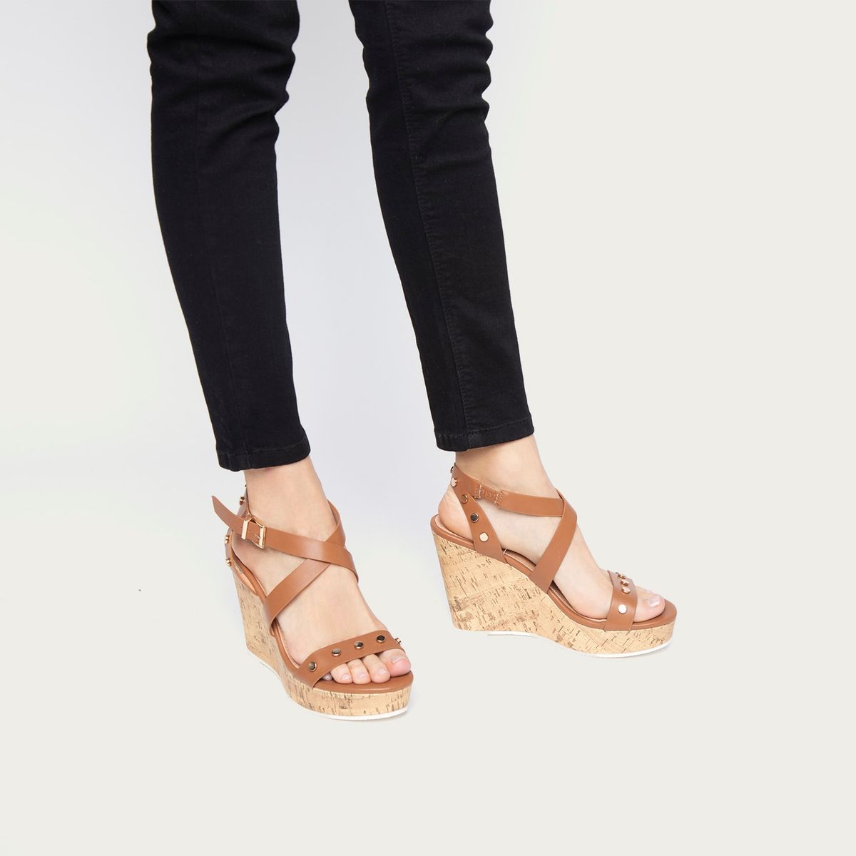 MOSSIMO - Sandalia Mujer Café