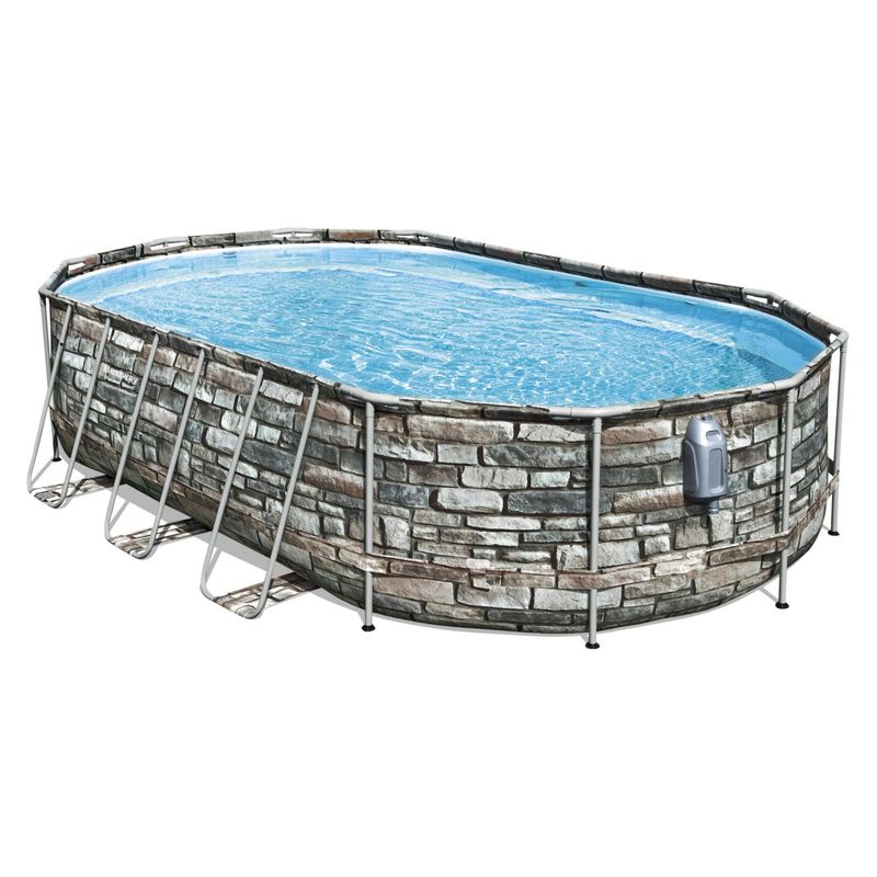 BESTWAY - Combo Piscina Estructural Ovalada  610 x 366 x 122 cm. + Filtro Bestway