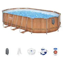 BESTWAY - Combo Piscina Estructural Ovalada 610 x 366 x 122 cm. + Filtro