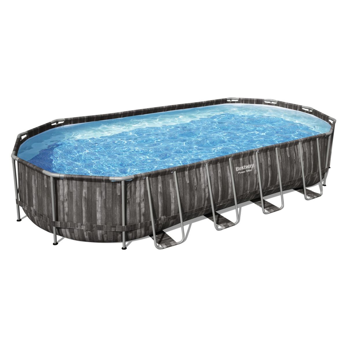 BESTWAY - Combo Piscina Estructural Ovalada  732 x 366 x 122 cm. + Filtro + 1 Escalera de Seguridad, 1 Cubierta de Piscina, 1 Dispensador Bestway