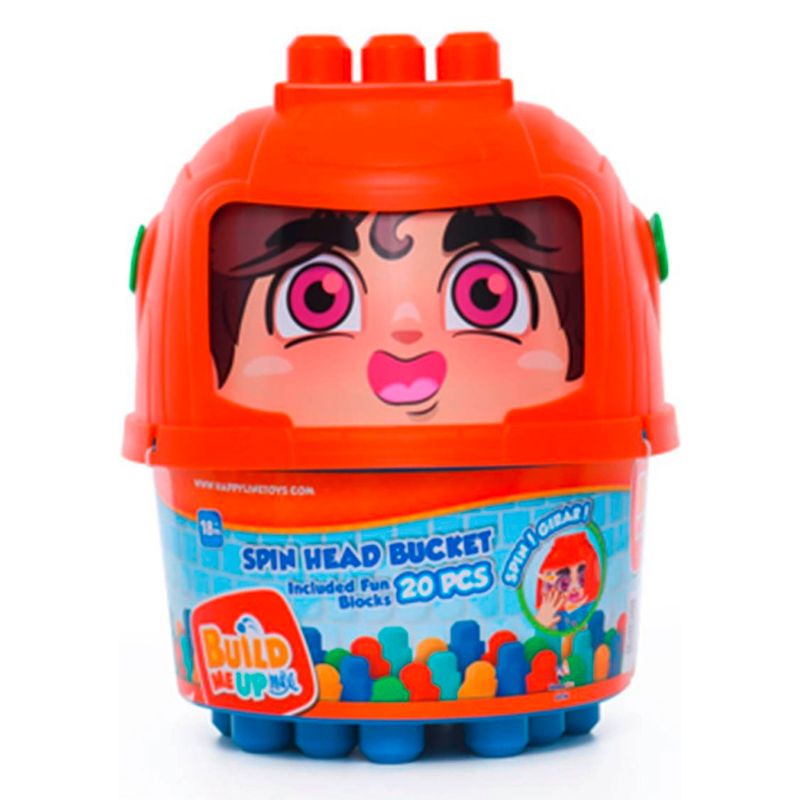 BUILD ME UP - Balde Construccion 40 Bloques Rojo Build Me Up