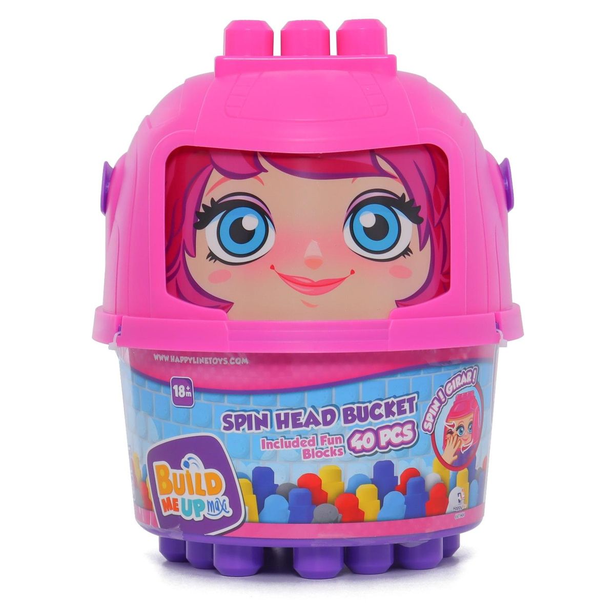 BUILD ME UP - Balde Construcción 40 Bloques Rojo Build Me Up