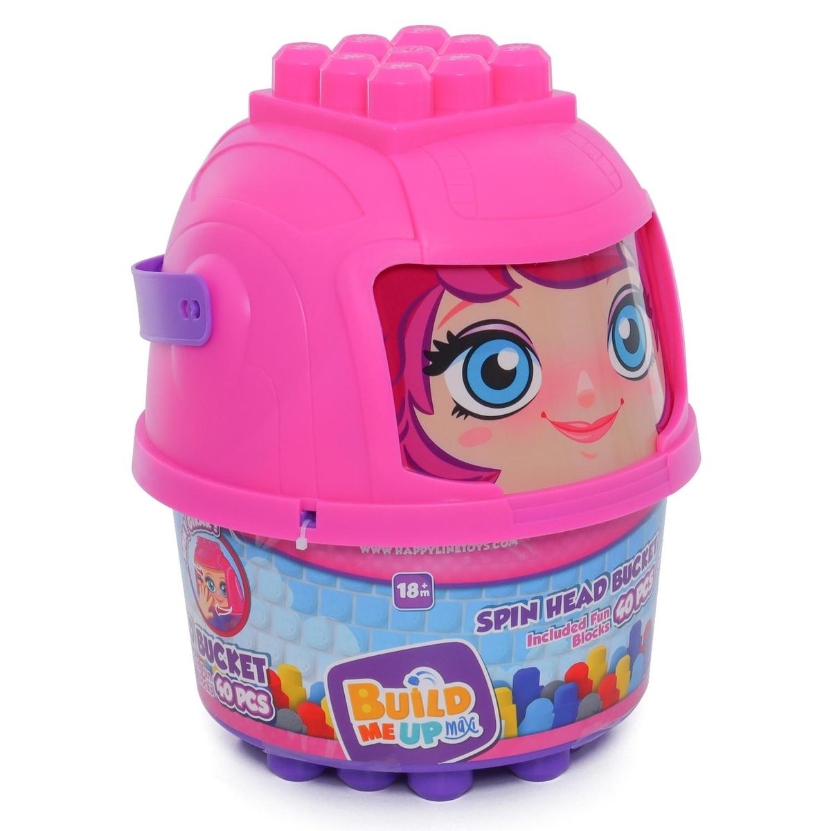 BUILD ME UP - Balde Construcción 40 Bloques Rojo Build Me Up