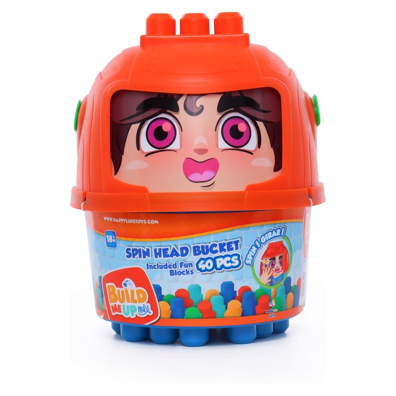 BUILD ME UP - Balde Construccion 40 Bloques Rojo Build Me Up