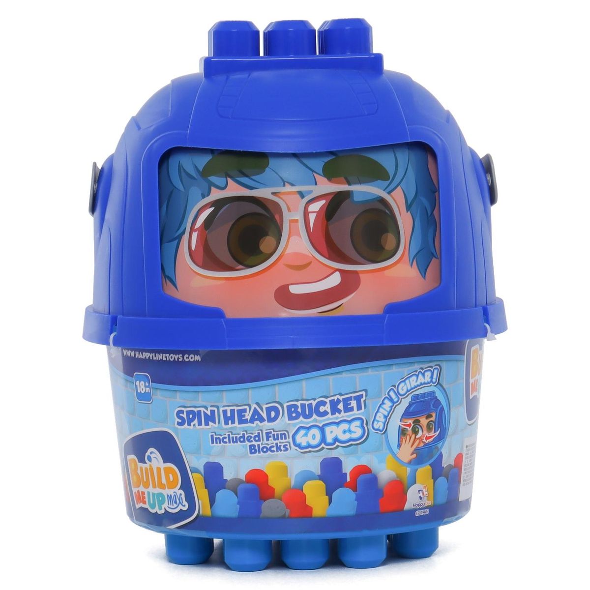 BUILD ME UP - Balde Construcción 40 Bloques Azul Build Me Up