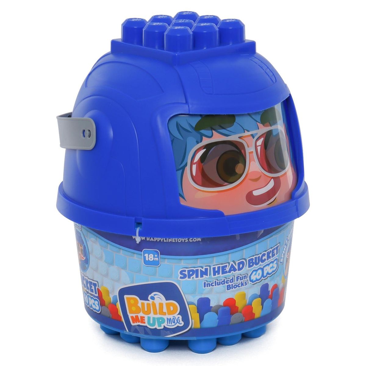 BUILD ME UP - Balde Construcción 40 Bloques Azul Build Me Up