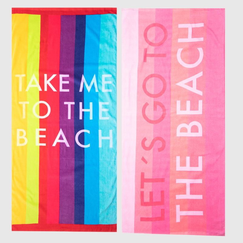AMBIENTA - Pack 2 Toallas de Playa Frases