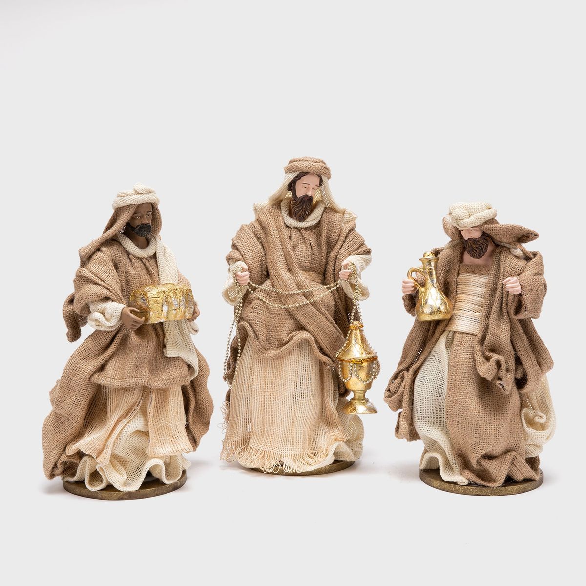 MICA - Adorno Navidad Pesebre Tres Reyes Magos 35 Cm Resina Mica