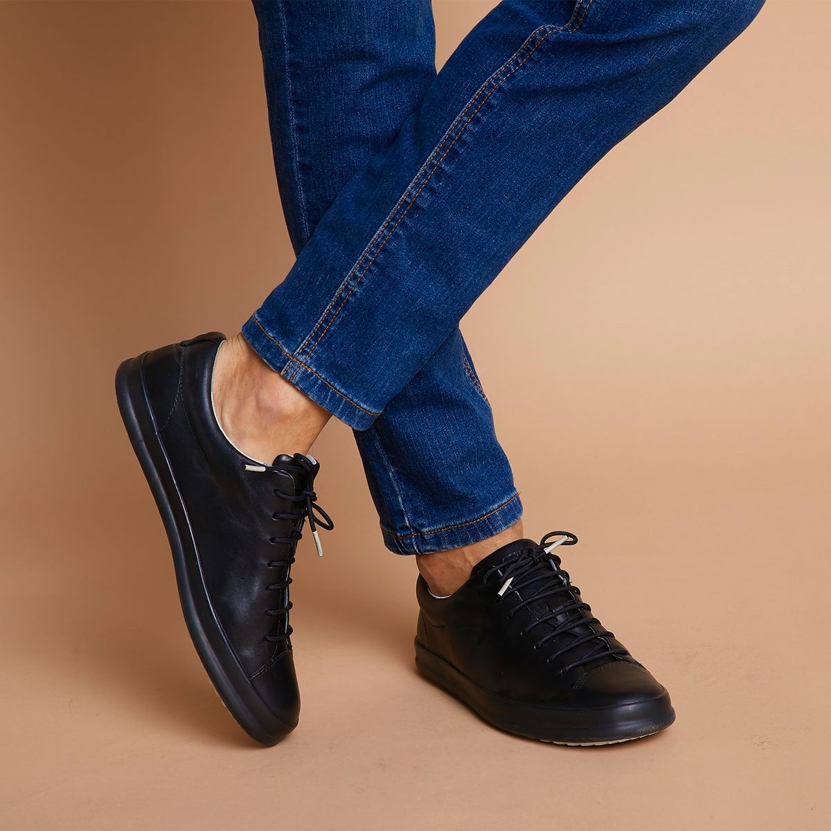 CAMPER - Zapato Hombre Chasis Sport Negro Cuero Camper