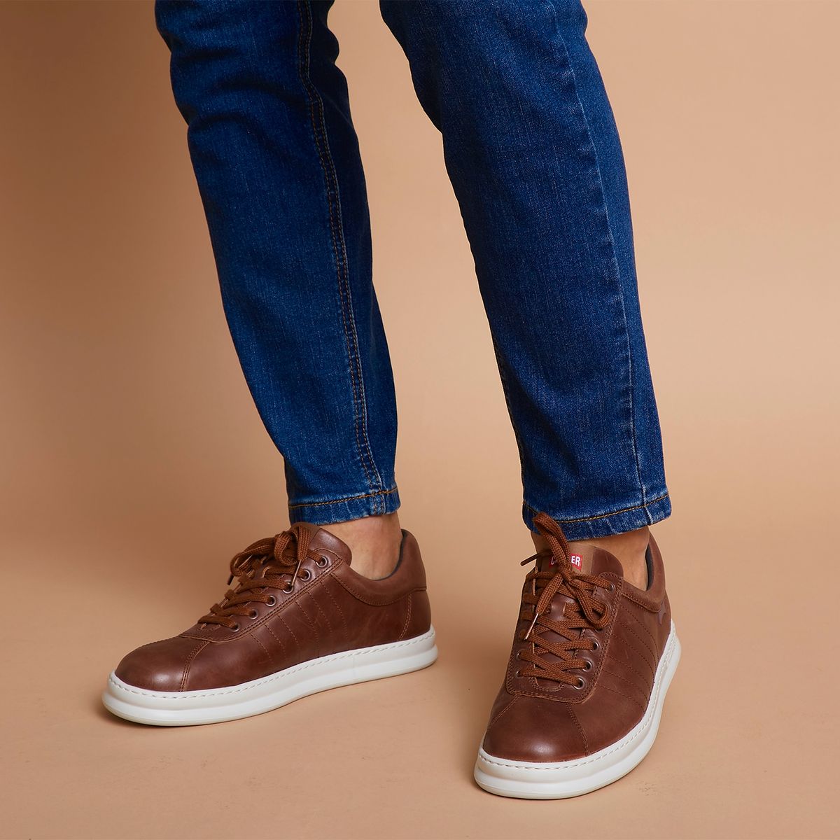 CAMPER - Zapatilla Urbana Hombre Cuero Café Camper