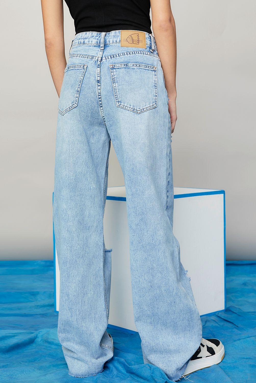 AMERICANINO - Jeans Wide Leg Tiro Alto Mujer Americanino