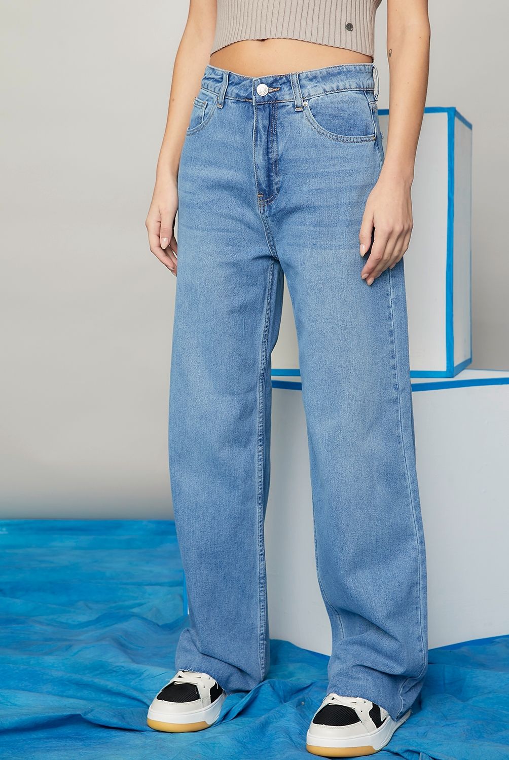AMERICANINO - Jeans Wide Leg Tiro Alto Mujer Americanino