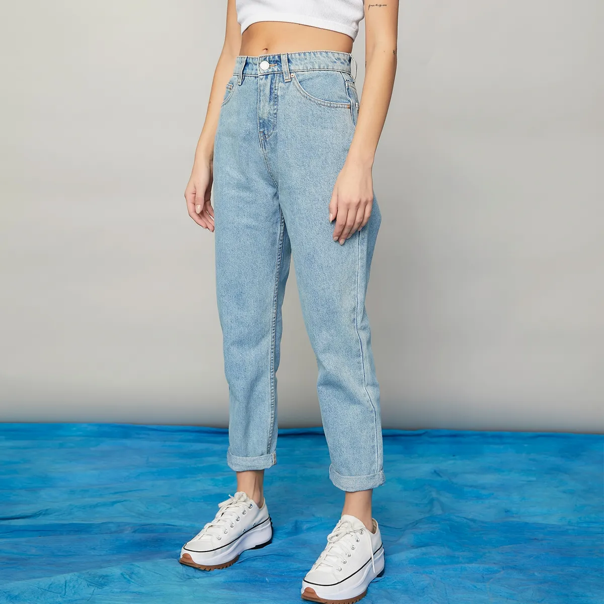 AMERICANINO - Jeans Americanino Mom Tiro Alto Mujer Algodón Casual