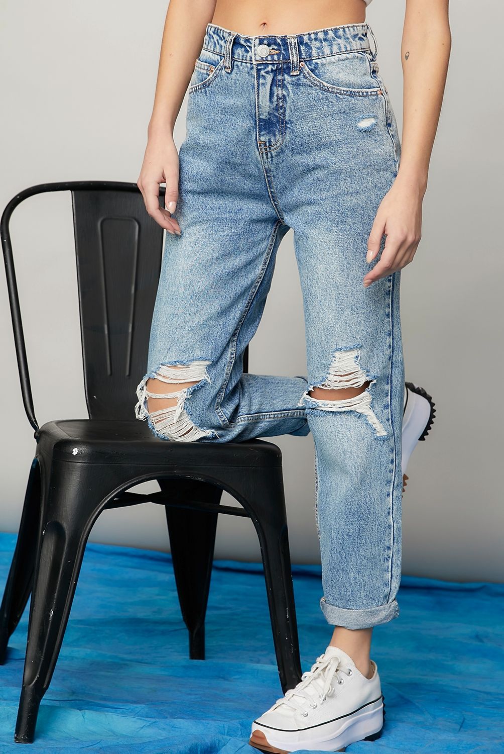 AMERICANINO - Jeans Americanino Mom Tiro Alto Mujer Algodón Casual