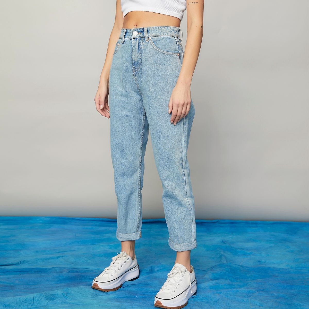 AMERICANINO - Jeans Americanino Mom Tiro Alto Mujer Algodón Casual